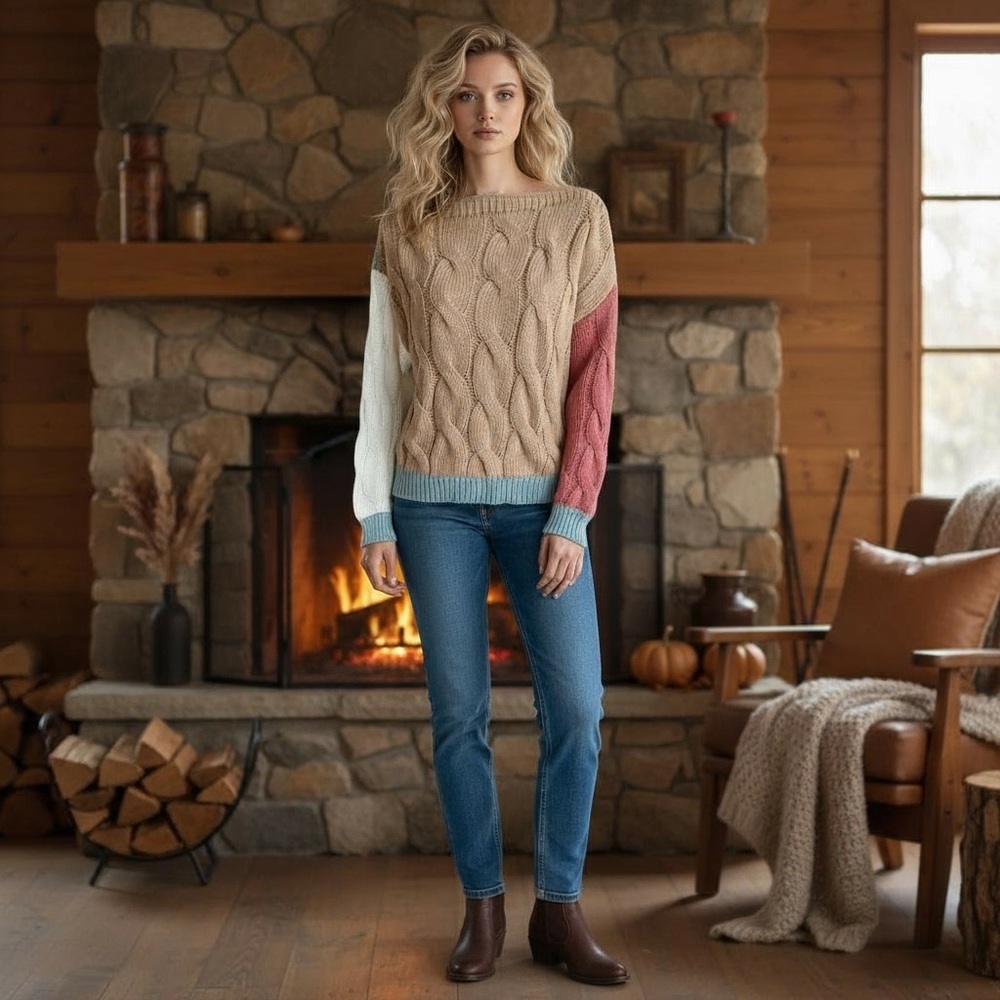 NWT Callahan ( a REVOLVE brand) Cable Knit‎ Boatneck Sweater Fall Thanksgiving
